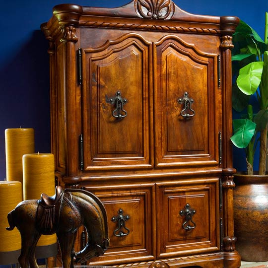 Concha Style Mesquite Grande Armoire