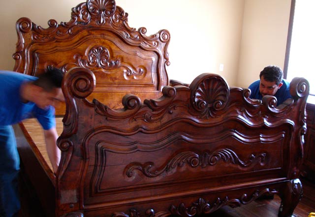 Hand Carved Custom Mesquite Bed