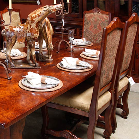 Concha Style Mesquite Chairs with Custom Fabric
