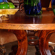 Copper Topped Dining Table with Mesquite Wood Base