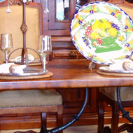 Hacienda Style Dining Table with Wrought Iron